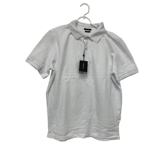 Massimo Dutti Men Polo Shirt M White Textured Short Sleeve Pullover 0755/285 NWT - Picture 2 of 10